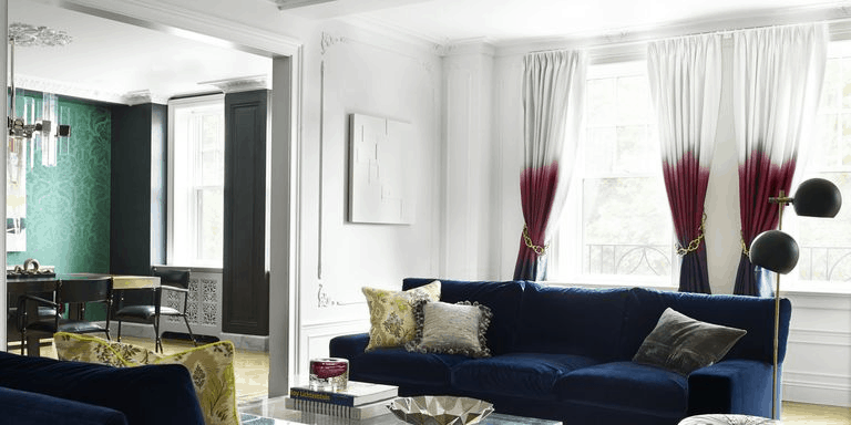 Curtain Ideas For Elegant Living Rooms, Blue Dining Room Curtain Ideas