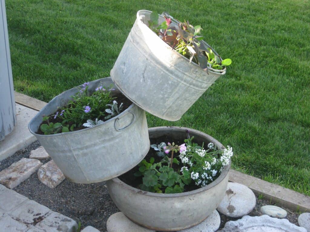 Vintage Retro Style Bucket Flower Pot Succulent Home Garden Planter Decoration 
